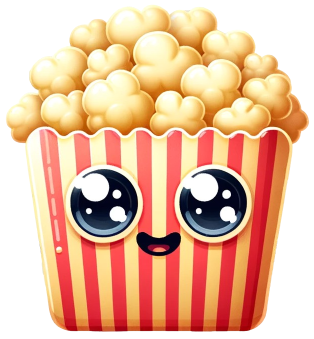 A happy Popcorn icon with eyes